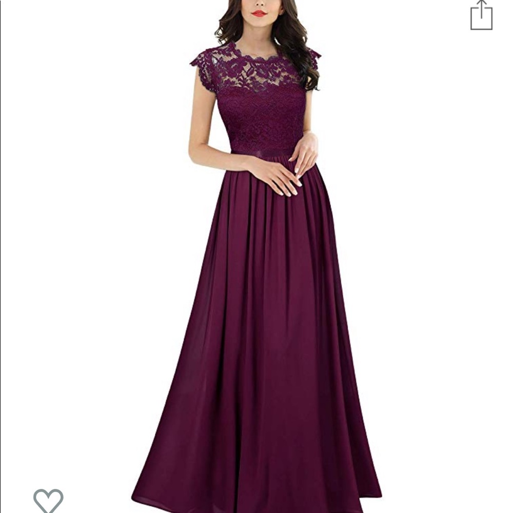 Miusol Formal Floral Lace Evening Maxi Dress